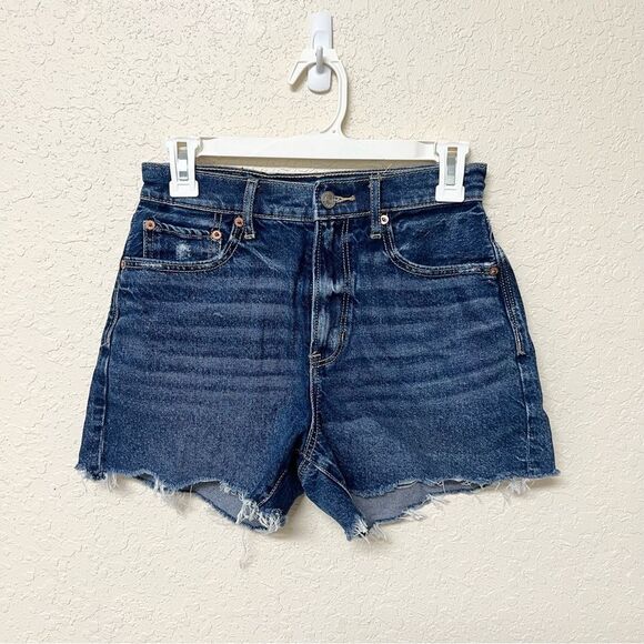 American Eagle Highest Rise 90s Boyfriend Shorts Womens Size 2 Raw Hem - Picture 1 of 7